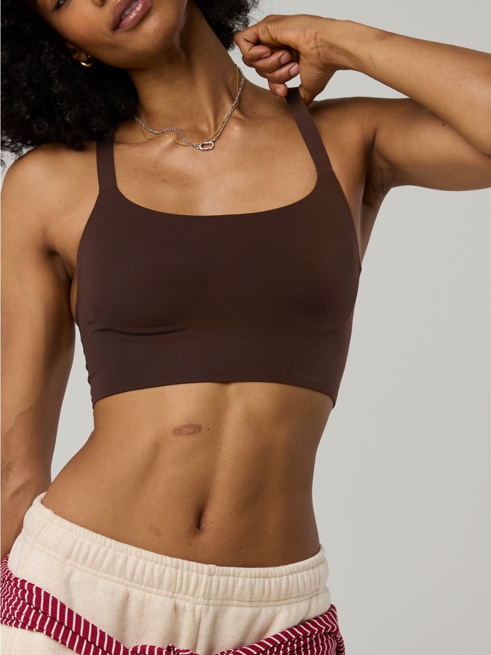 Offline by Aerie Chocolate Racerback Support Sports Bra